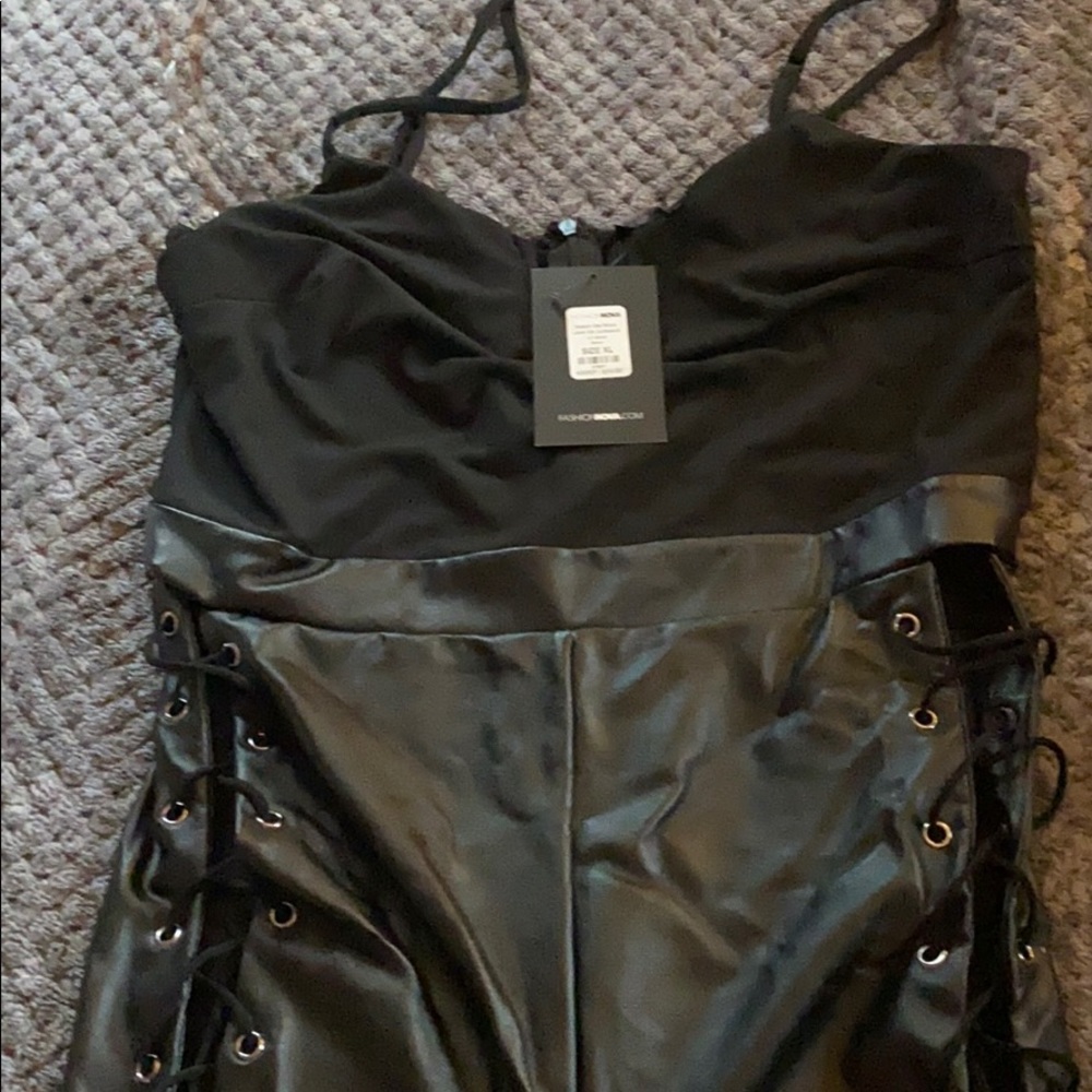 Leather jump suit!